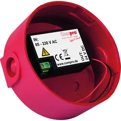 CHDR230V - Tiefer Sockel mit Spannungswandler (230V), rot, Chiasso