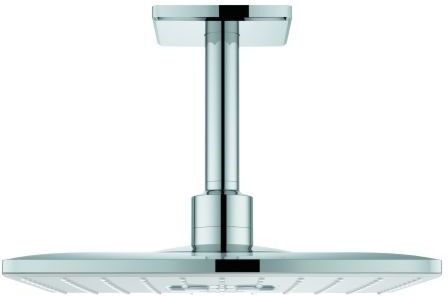 Grohe Rainshower 310 SmartActive Cube Kopfbrause 26481LS0, moonwhite, mit Deckenauslass 142 mm