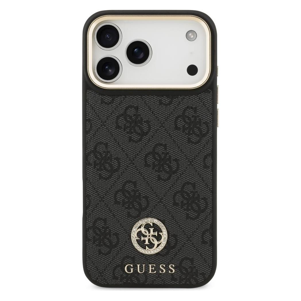 Guess 4G Srtass Logo & Big Strap Metal Buttons MagSafe case for iPhone 17 Pro Max black (Apple iPhone 17 Pro Max) (GUHMP17XP4G4DCSK)