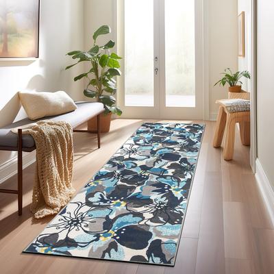 World Rug Gallery Modern Floral Non-Slip Area Rug