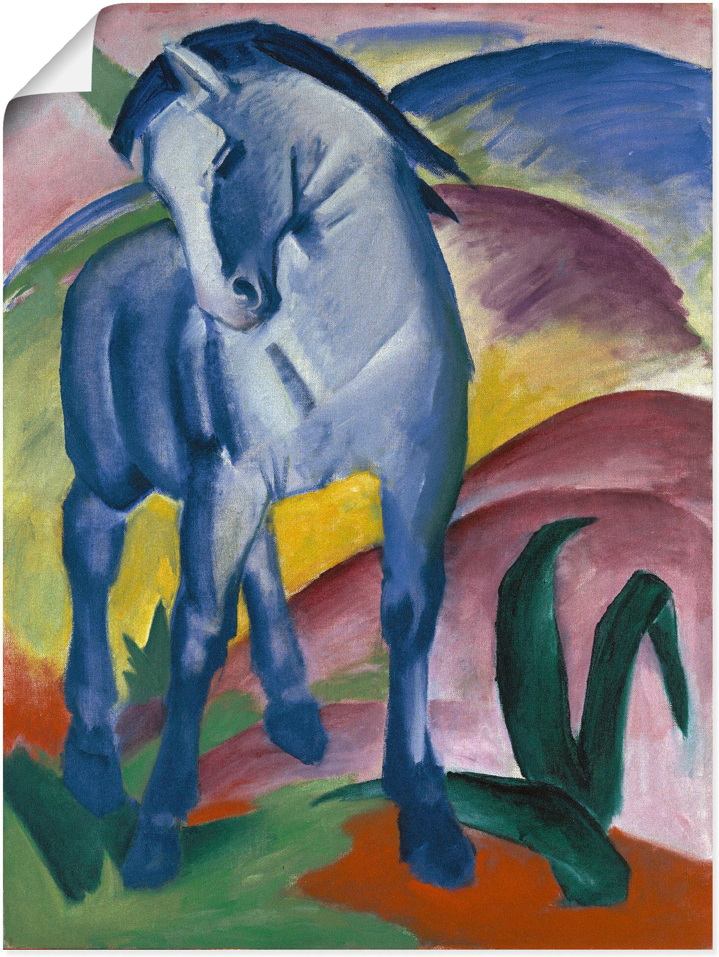 Artland "Blaues Pferd I. 1911." Haustiere 1 Stk. tlg. als Leinwandbild, Poster in verschied. Grössen farbe bild(er): bunt B/H/T: 30cm x 40cm, Poster Haustiere, 1 Stk.