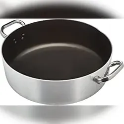 PENTOLE AGNELLI Agnelli  Kasserolle niedrig 2-Griffe Professional Cookware Platinum aus Aluminium mit Antihaftbeschichtung, Silber, cm 40