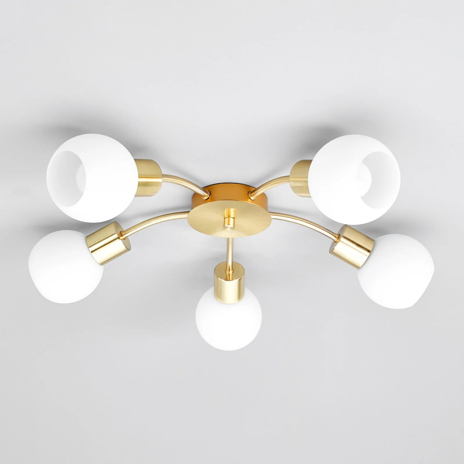 Lindby Elaina Plafondlamp - Goud/Messing en Wit - Modern - Dimbaar