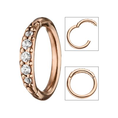 Nasenpiercing JOBO, rosa (roségoldfarben), Piercings, Damen, Edelstahl, Segmentring Edelstahl roségoldfarben