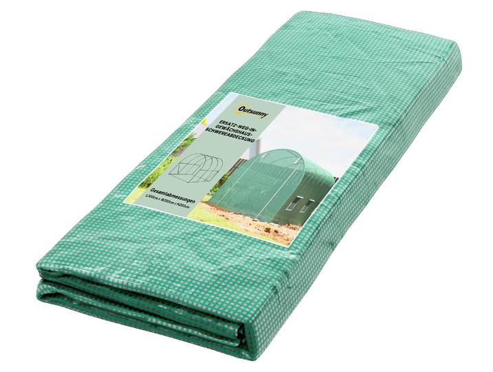 Outsunny Polyethylenfolie 3x2x2m Ersatzfolie mit 6 Fenster für Folientunnel