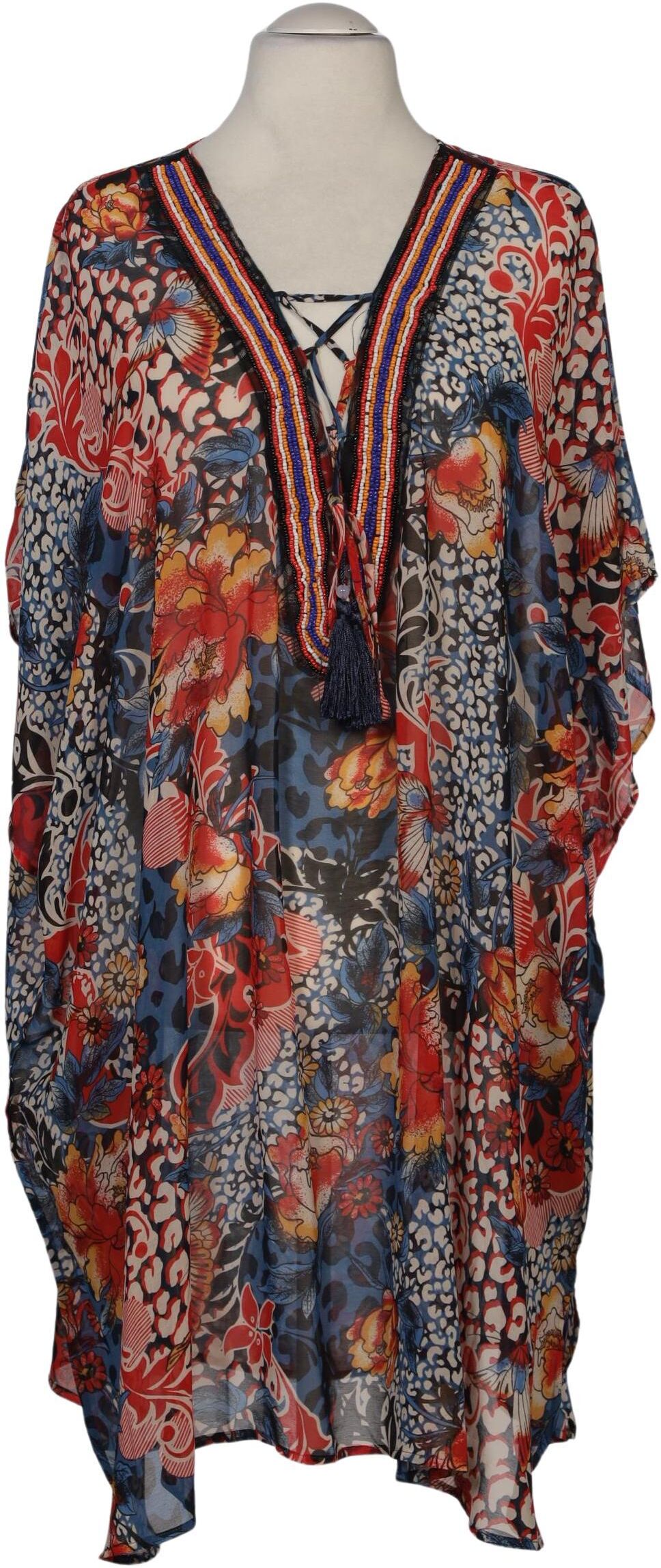 Ulla Popken Damen Kleid, Mehrfarbig, Gr. 3Xl, Synthetik - Second Hand