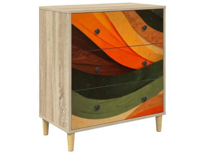 Heofavd Kommode BONN mit 3 Schubladen 66x36,5x75 cm Sonoma