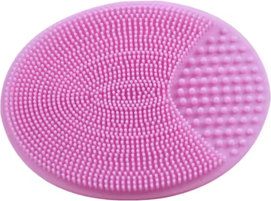 Inspire Curations Soft Silicone Facial Cleansing Brush Manual Face Scrubber And Massage Exfoliator pink