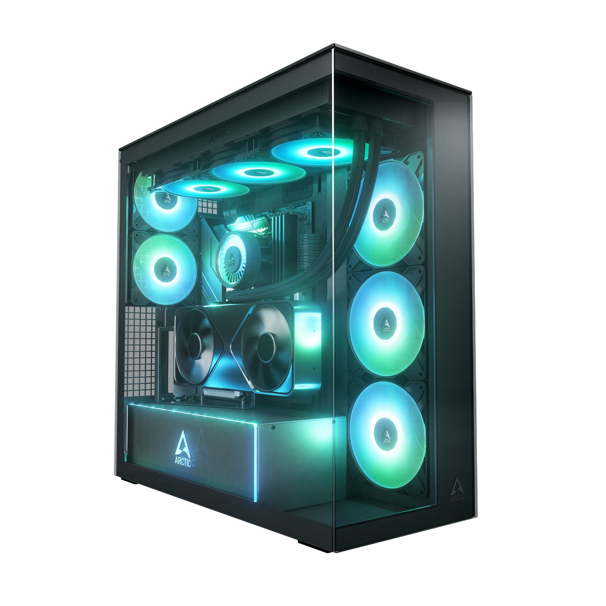 ARCTIC Xtender VG Mirror Black E-ATX Gaming Gehäuse mit Seitenfenster ACPCC00019A