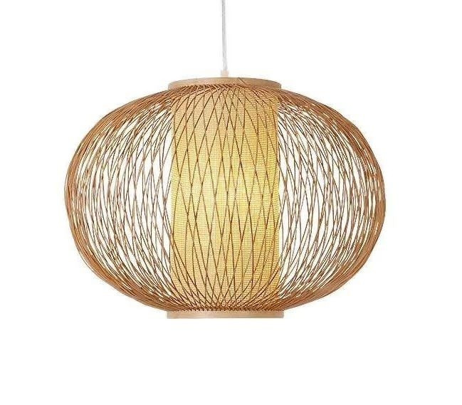 Fine Asianliving Sophia handgemaakte bamboe hanglamp, diameter: 40 cm, hoogte: 33 cm