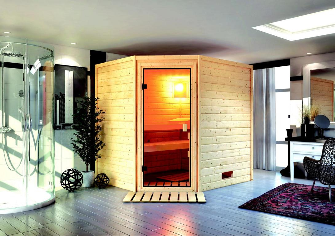 KARIBUHOLZT Sauna Elea Eck ,o. Zub. 16880347