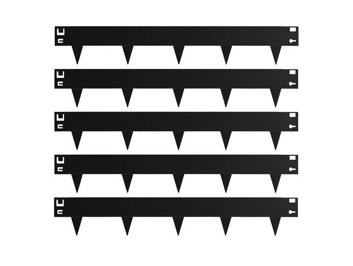 Relaxdays Rasenkante Schwarz 5-teiliges-Set Stahl flexibel, Metall, 106x16x0.02 cm, Gartenzubehör, Hochbeet