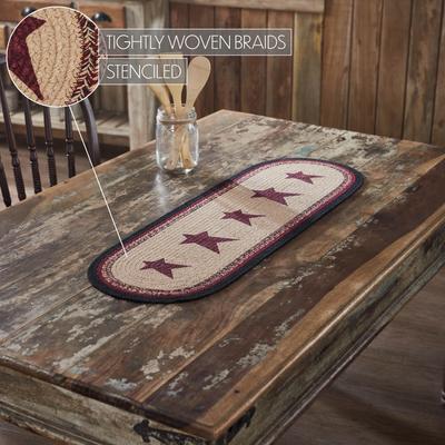 VHC Brands Connell Oval Runner Stencil Stars 12x36