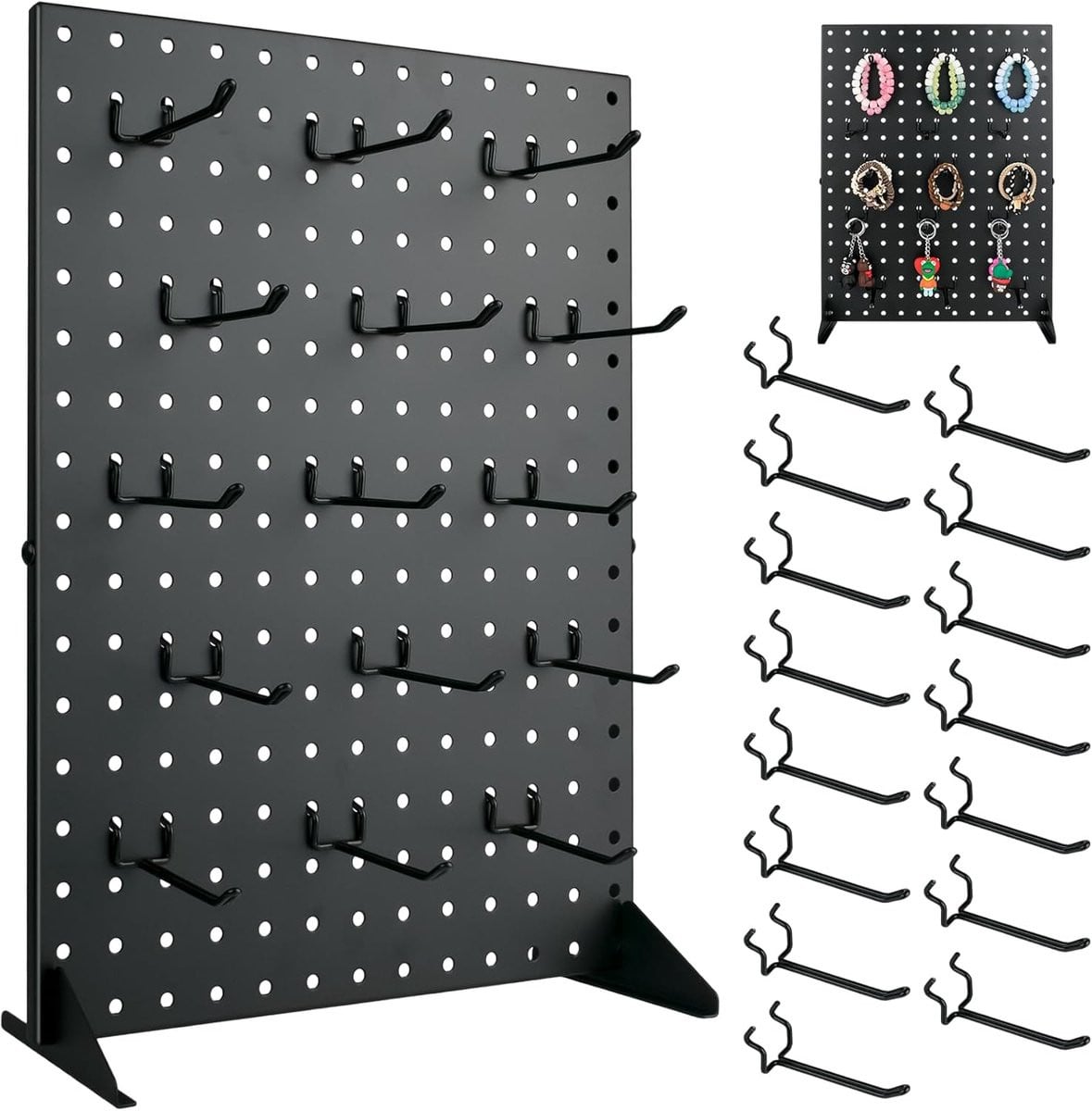 Metalen Pegboard Display Stand met 15 haken voor accessoires en retail