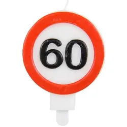 60. Geburtstag Verkehrsschild Kerze