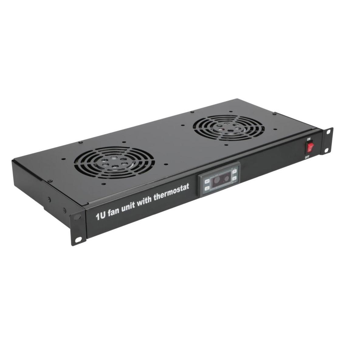 Extralink 19" Rack Mount Lüfterpanel (2 Lüfter) mit Thermostat (EX.19089)