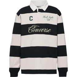 CONVERSE Pololangarmshirt Herren | Gr. S | schwarz - schwarz