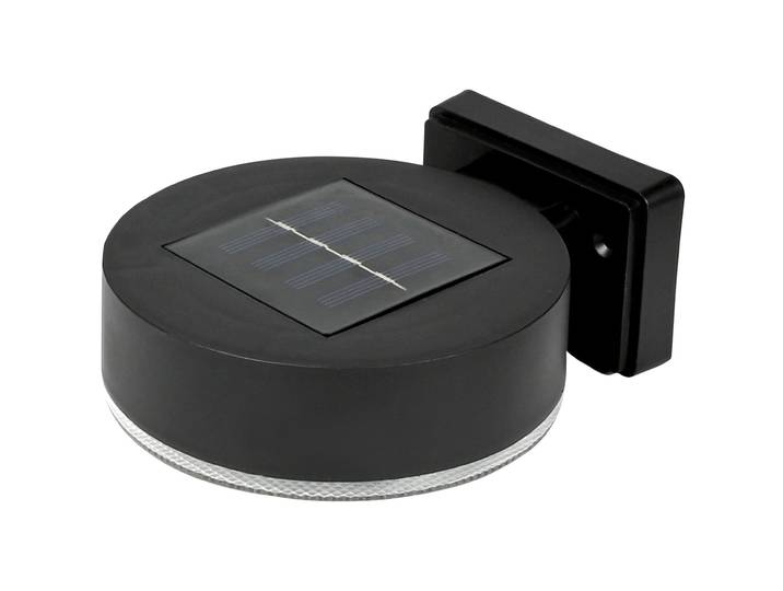 Solar-Wandleuchte, rund, schwarz