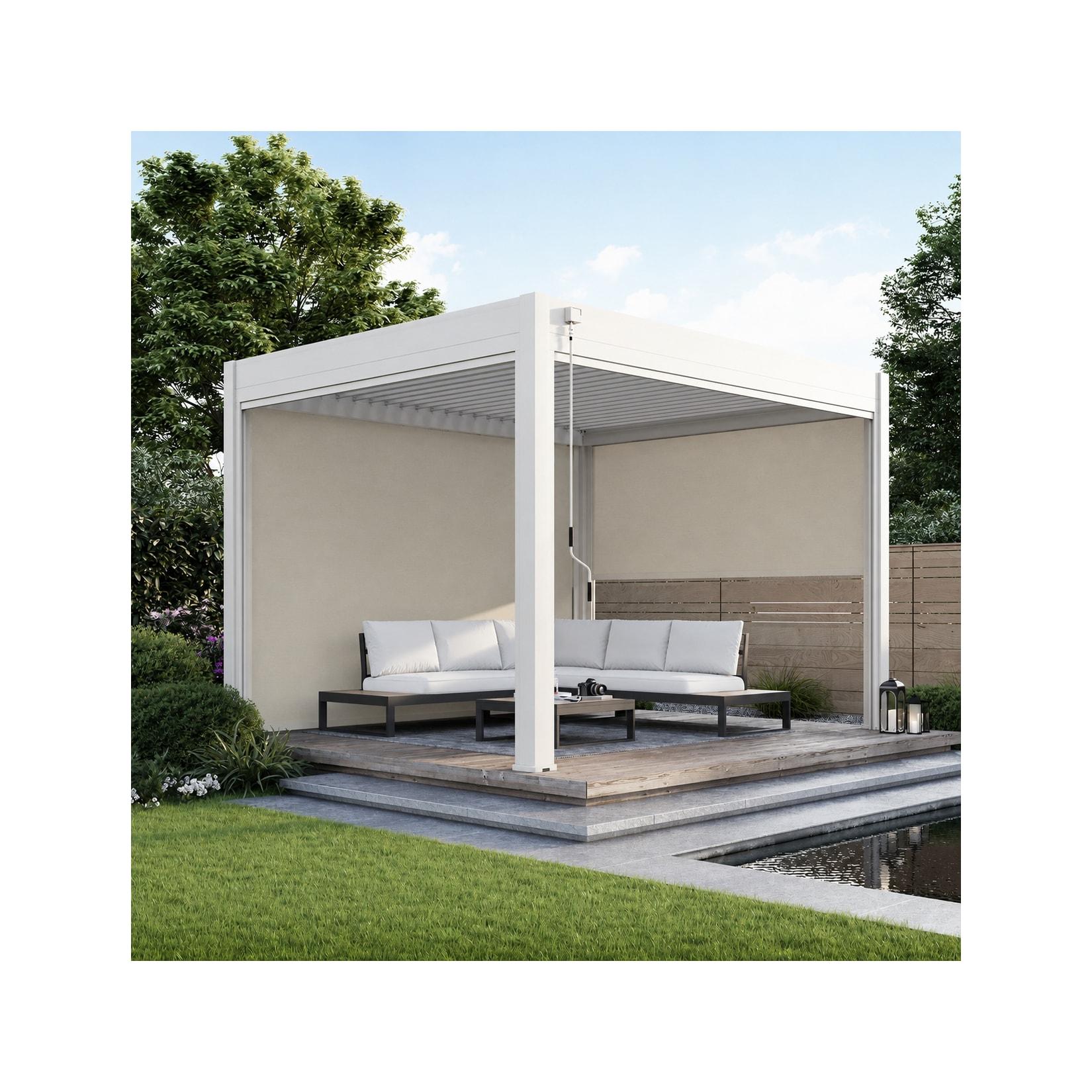Weide Sonnenrollo 4 Maße Sand Für Weide Deluxe Pergola4 Meter