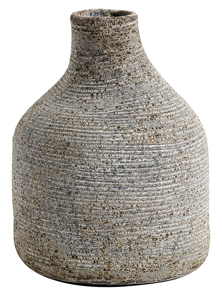 Muubs Vase "Stain" in Grau/ Braun - (H)18 x Ø 13,5 - onesize