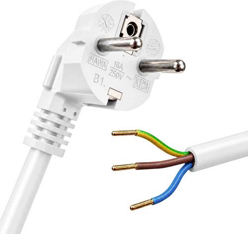 HAWA 1008209 Strom Anschlusskabel Weiß 1.50m