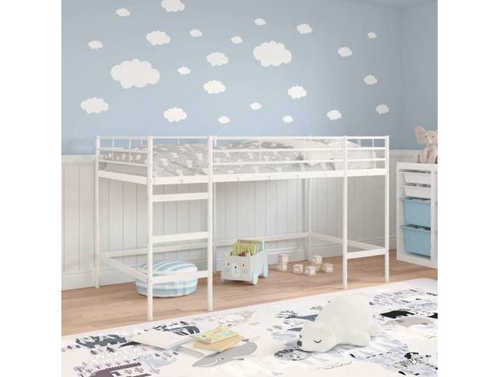 Blanc Cadre de Lit pour 107x200cm - SWEETYLit mezzanine pour Enfants - Blanc 107x200cm Acier CL64707954131