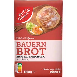 Gut&Günstig Brotbackmischung Bauernbrot, mit Roggensauerteig und Hefe, 1 kg
