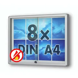 Brandschutz Schaukasten Aluminium 8xA4