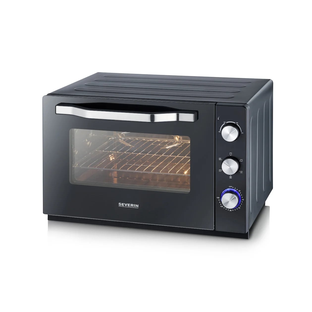 Severin TO 2073 XXL Mini oven met grill- en toastfunctie in het zwart