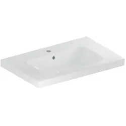 Geberit iCon light Waschtisch 501839001 75x48cm, Hahnloch mittig, mit Überlauf, mit Ablagefläche, weiß