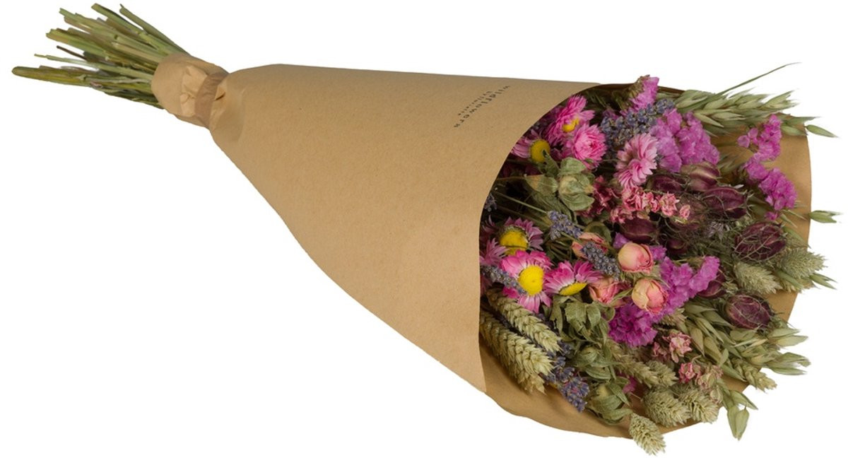 Floriëtte Wildflowers Field Bouquet - Roze - 60 cm - Droogbloemen Boeket