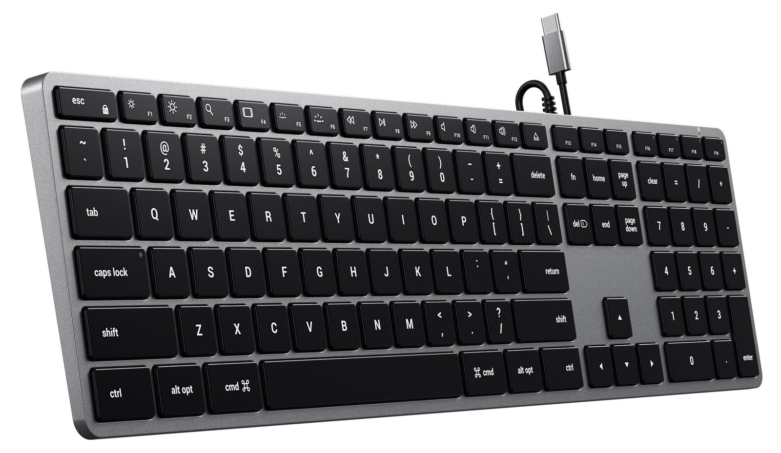 Satechi Slim W3 USB-C Bedraad Toetsenbord - QWERTY - Grijs