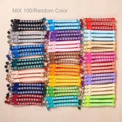 Uplift Essentials Bulk Adjustable Pet Collars With Safety Bells (100 Piece Lot) mix 100
