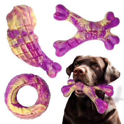 Inspired Finds BeefBurst Tough Chew Dog Toy For Aggressive Chewers three piece Set