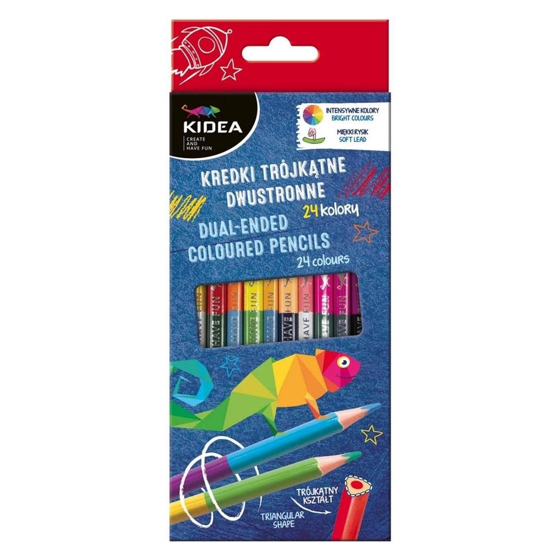 Derform Doppelseitige dreieckige Buntstifte 24 Farben KIDEA (12x) (KTD24KKA)