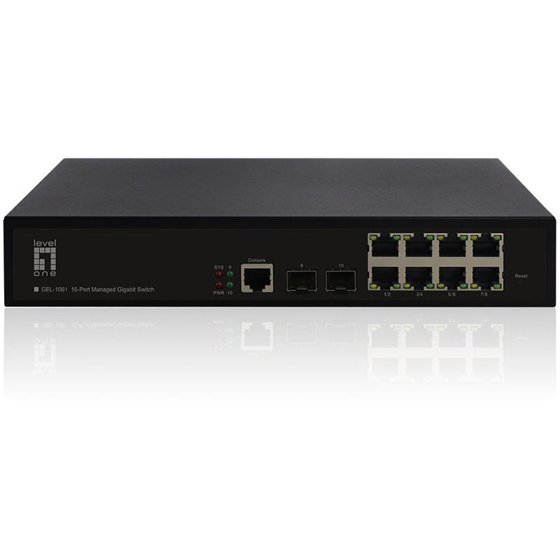 LevelOne Switch 8x GE GEL-1061 2xGSFP 19"