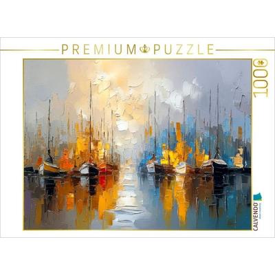 CALVENDO Puzzle Stille in der Hafen-Dämmerung | 1000 Teile Lege-Größe 64x48cm Foto-Puzzle für glückliche Stunden, Sonstige von , Calvendo Puzzle