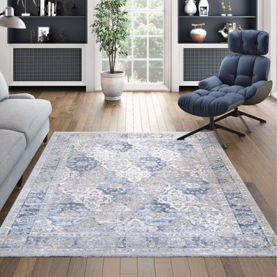 Dream Decor Rugs La Mode Floral Tile Beige- Gray Area Rug