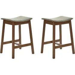 BARHOCKER 2er-Set Dunkelbraun/Grün Dixon