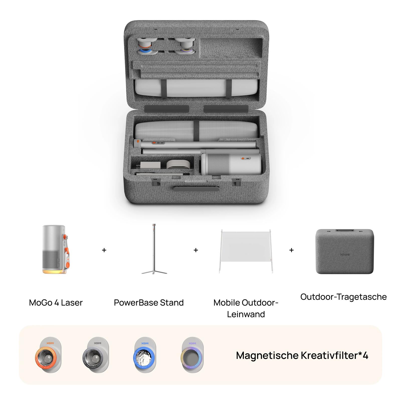 XGIMI MoGo 4 Laser Outdoor Bundle Tragbarer Mini Beamer 550 ANSI Lumen WK03K-1