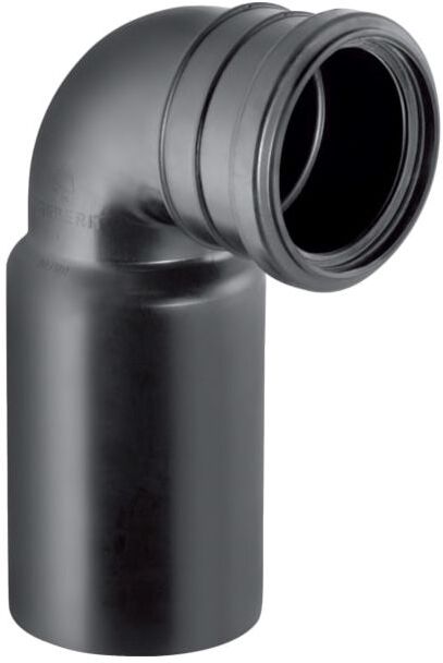 Geberit Pe Anschlussbogen 366061161 DN 90/90, 90Grad, PE-HD, für Wand-WC