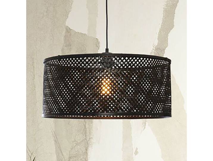 Pendelleuchte Java Ø 50cm Schwarz/Schwarz Bambus E27