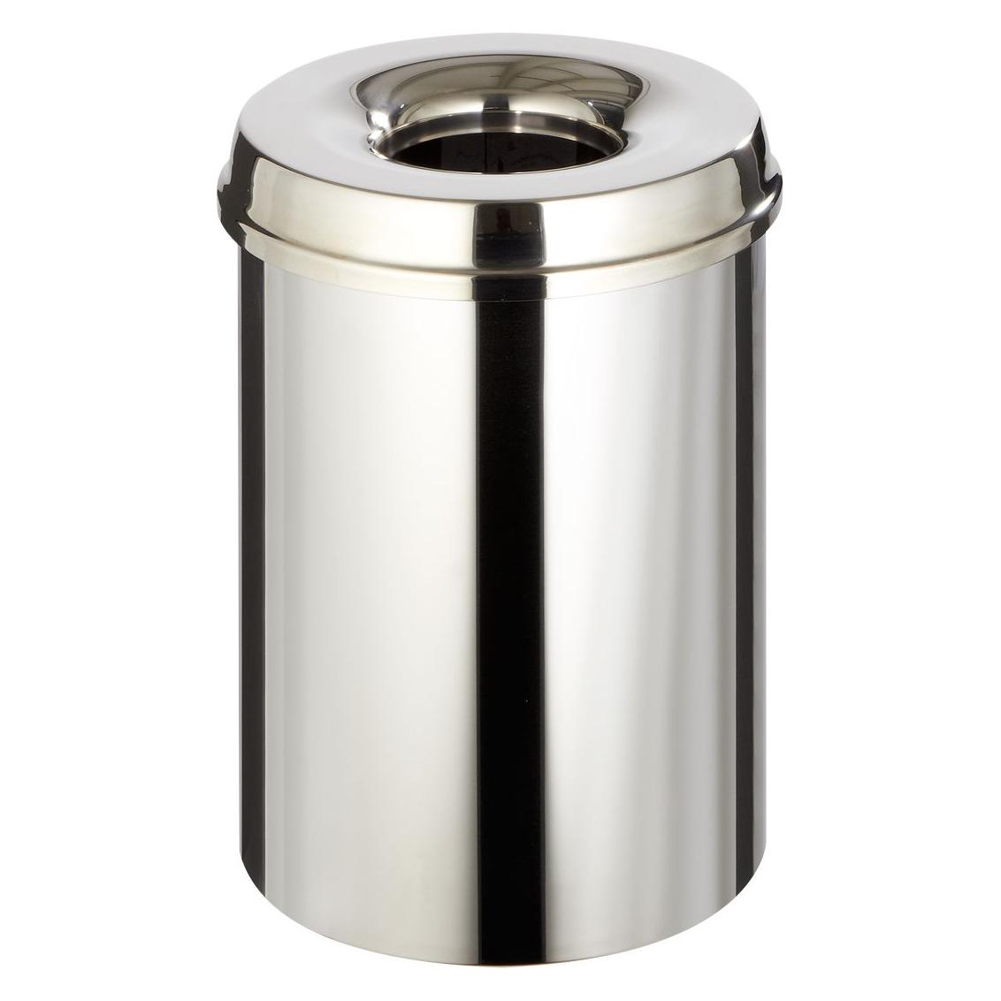 Vepa Bins Papierkorb, selbstlöschend, Volumen 30 l, Edelstahl-Korpus (30 l) (V-P-176578)