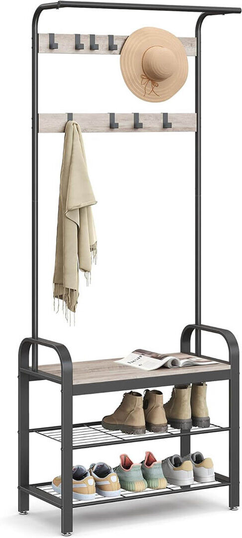 Rio Freestanding 9 - Hook Greige/Black 183cm H X 72cm W X 33.7cm D