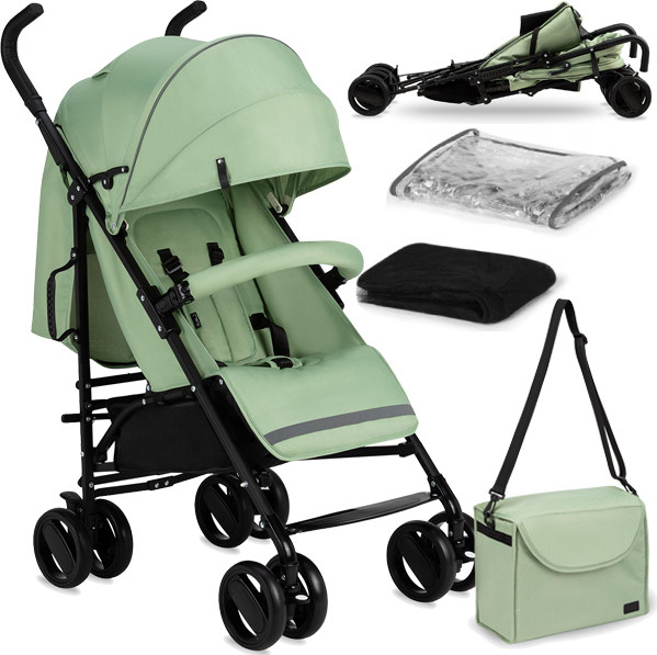 MoMi Akira kinderwagen - Groen