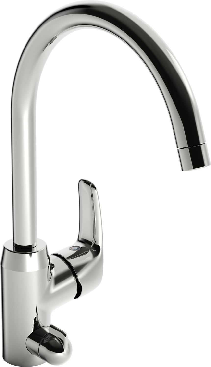 Hansapinto robinet de cuisine 45142283 avec robinet d'arrêt mécanique, saillie 213 mm, chrome