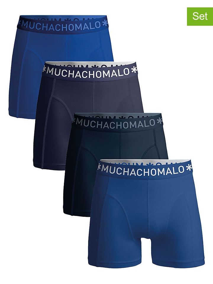 Muchachomalo 4er-Set: Boxershorts in Blau/ Dunkelblau - XXL