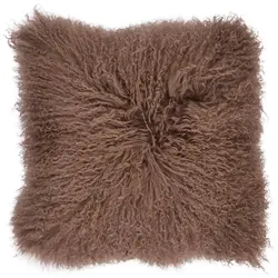WARM & COMFY Kissen Tibetschaffell 40 x cm Mischgewebe Beige Sand