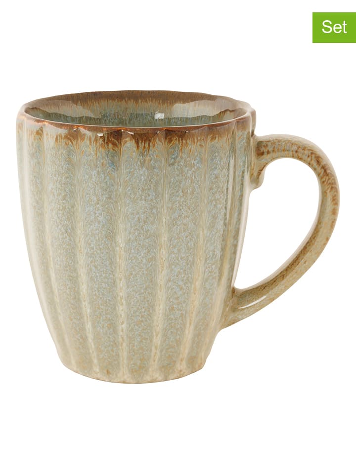 Cosy&Trendy 2er-Set: Kaffeetassen "Astera Ocean" in Graublau - 350 ml - onesize