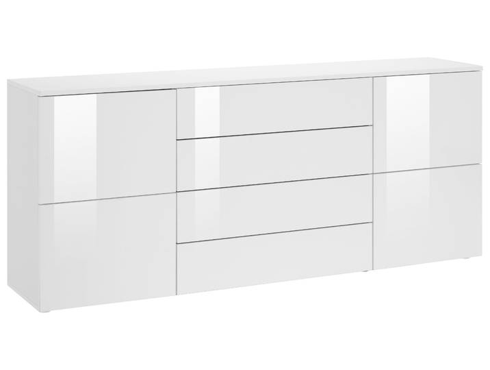 Sideboard BORCHARDT MÖBEL Rova, Kommode Breite 166 cm , weiss (weiß matt, weiß hochglanz), B:166cm H:72cm T:35cm, Holzwerkstoff, Sideboards, Sideboard, Breite 166 cm